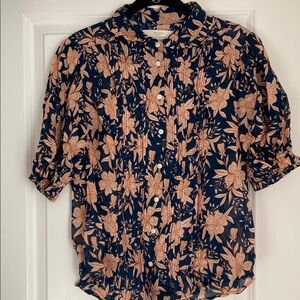 Trovata Birds of Paradis Floral Collar Shirt Medium